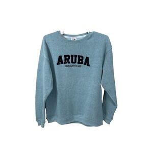 Pacific & Co. Aruba Mens XL Auqua Crew Neck Sweatshirt Long Sleeve Preppy Resort